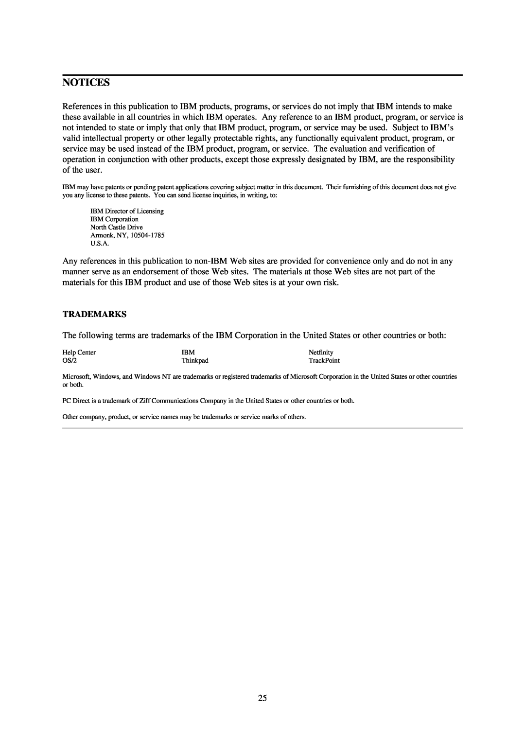 IBM L70 manual Notices, Trademarks 