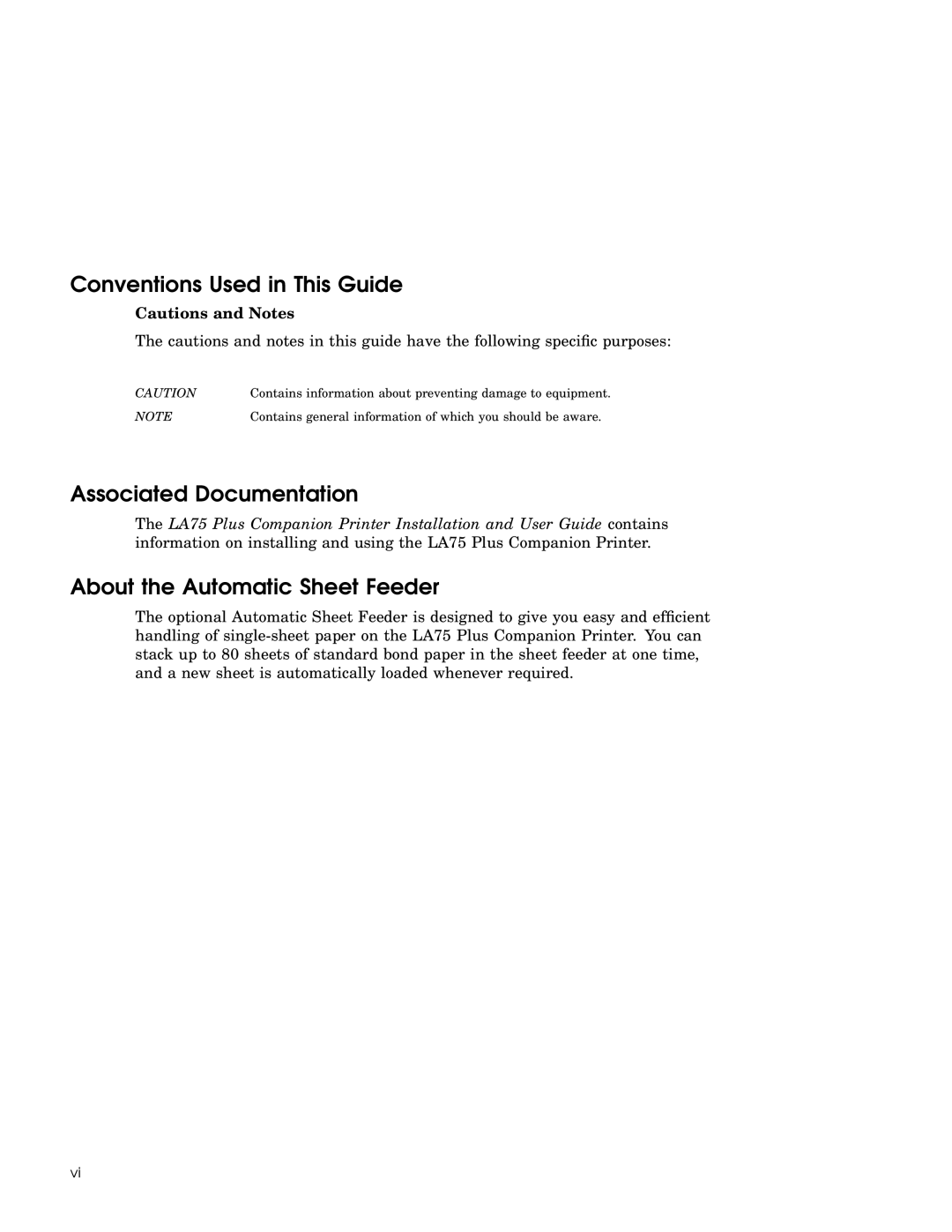 IBM LA75P manual Conventions Used in This Guide, Associated Documentation, About the Automatic Sheet Feeder 