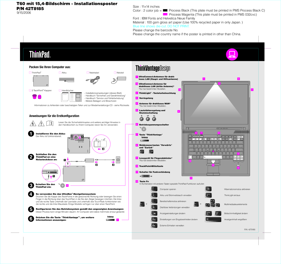 IBM Laptop manual Packen Sie Ihren Computer aus, Anweisungen für die Erstkonfiguration, Informationen anzuzeigen 