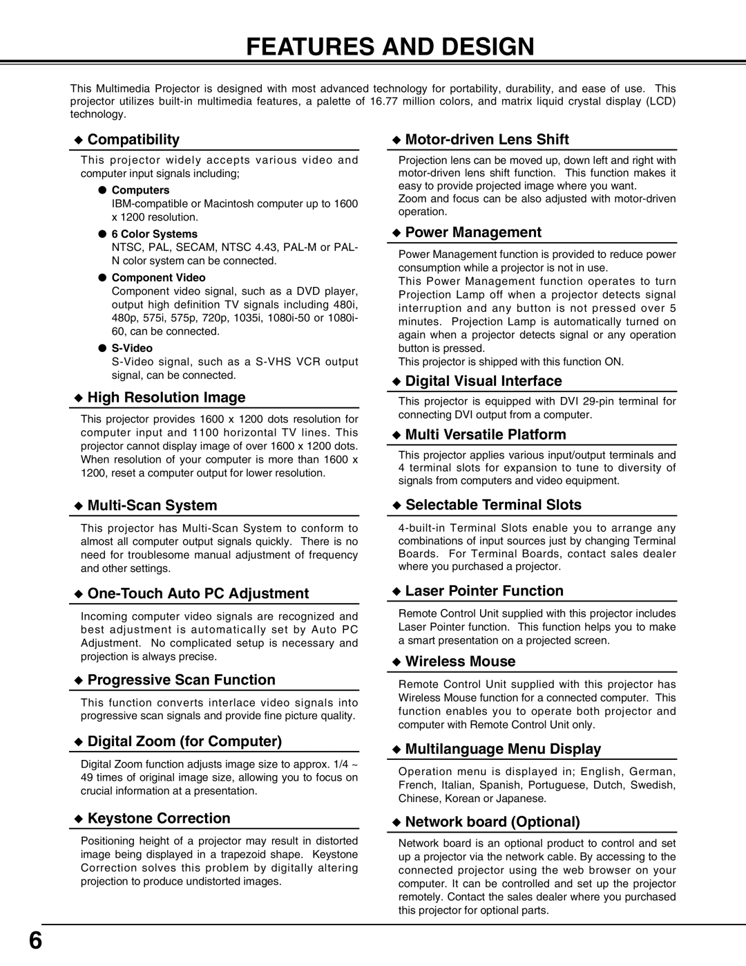 IBM LC-UXT3 manual Features and Design, Compatibility 