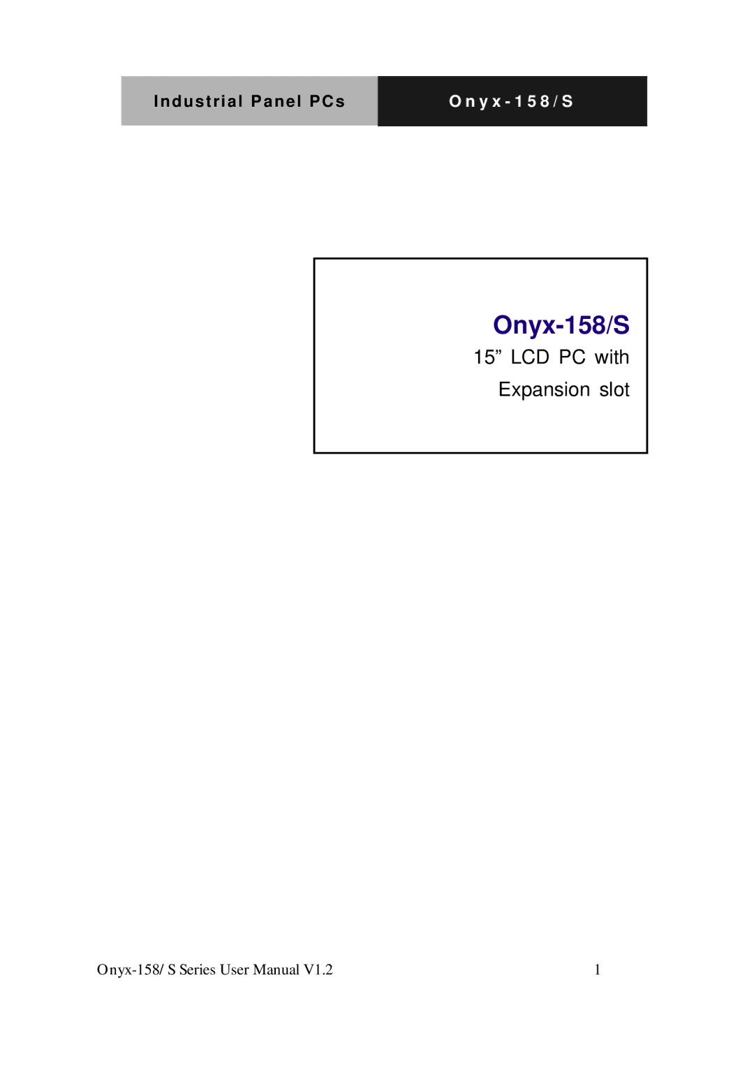 IBM LCD PC user manual Onyx-158/S 