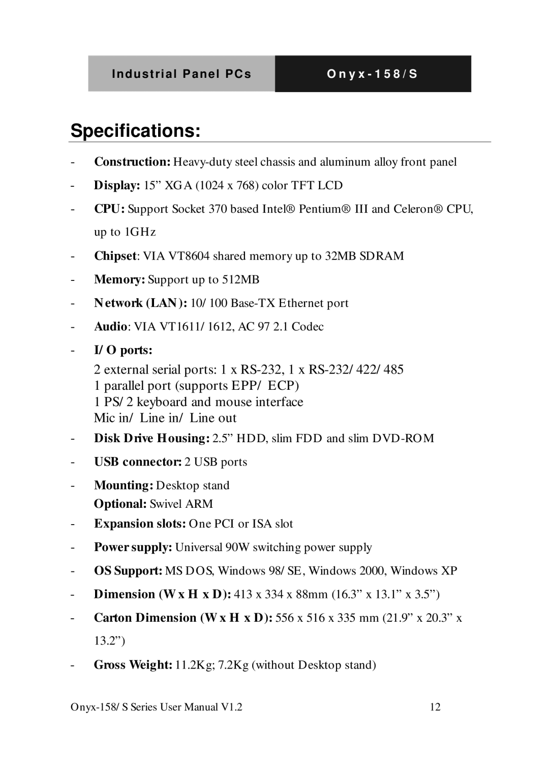 IBM LCD PC user manual Specifications, Optional Swivel ARM 