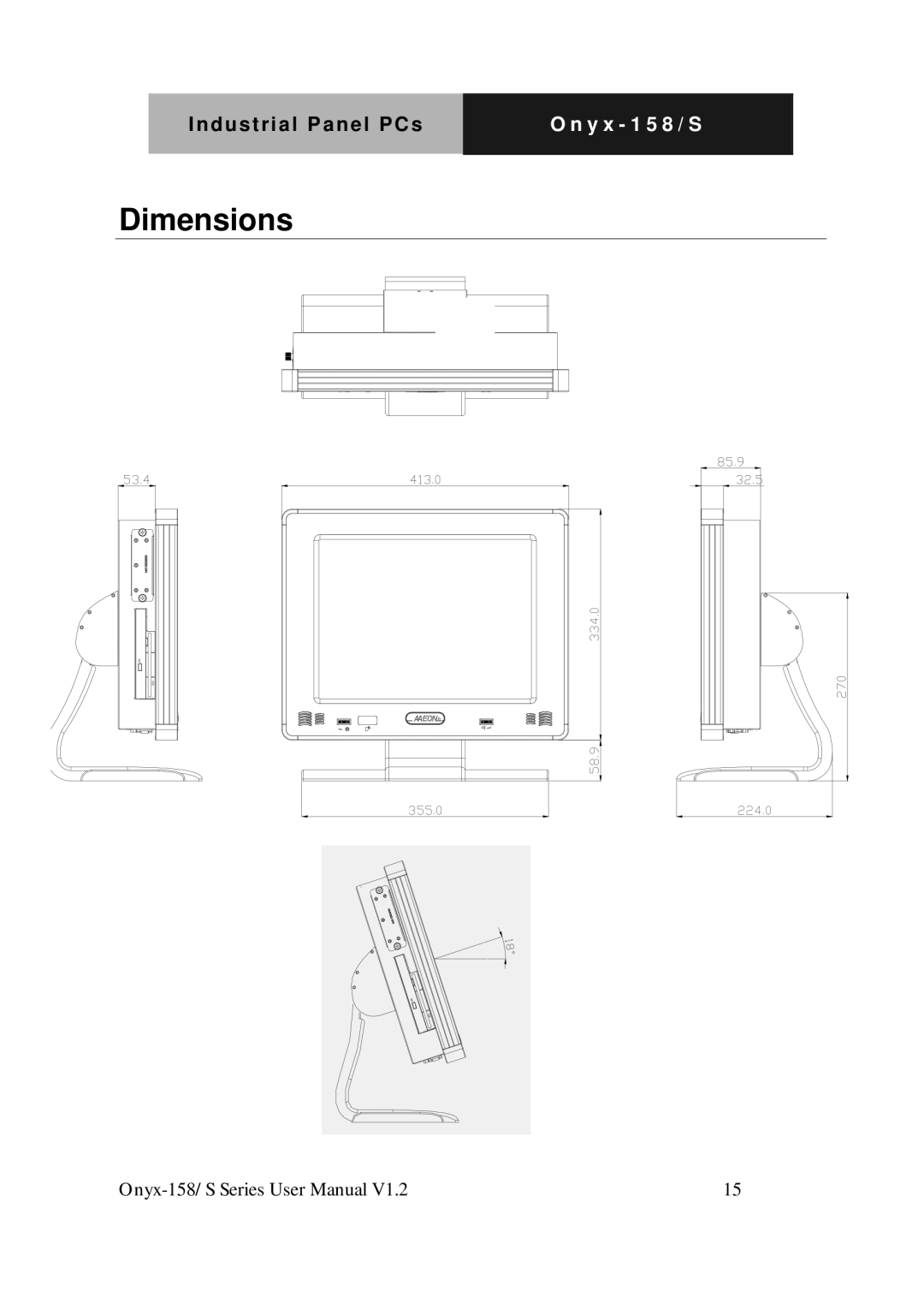 IBM LCD PC user manual Dimensions 