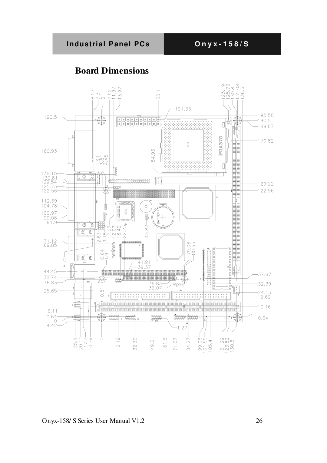 IBM LCD PC user manual Board Dimensions 