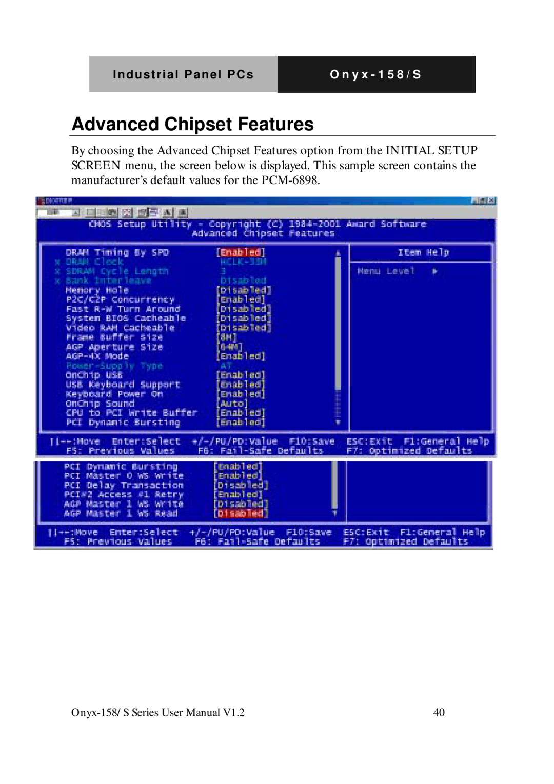 IBM LCD PC user manual Advanced Chipset Features 