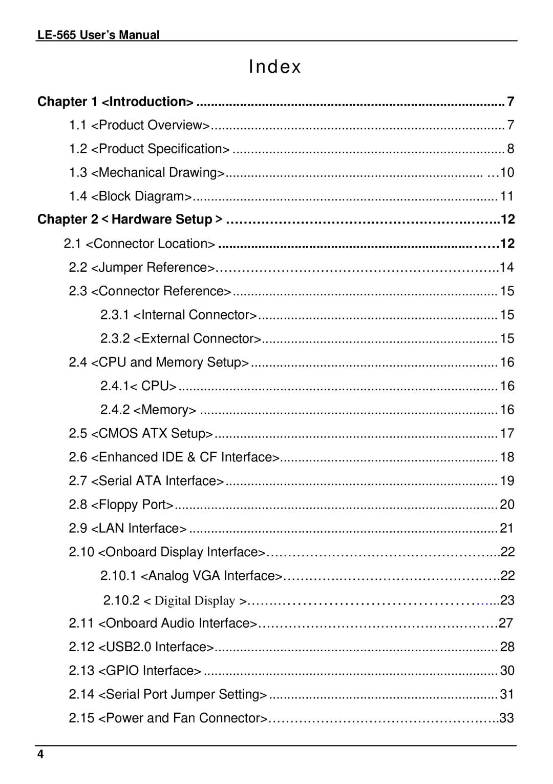 IBM LE-565 user manual Index, Chapter 