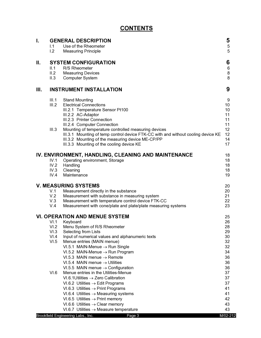 IBM M/02-212 operating instructions Contents 