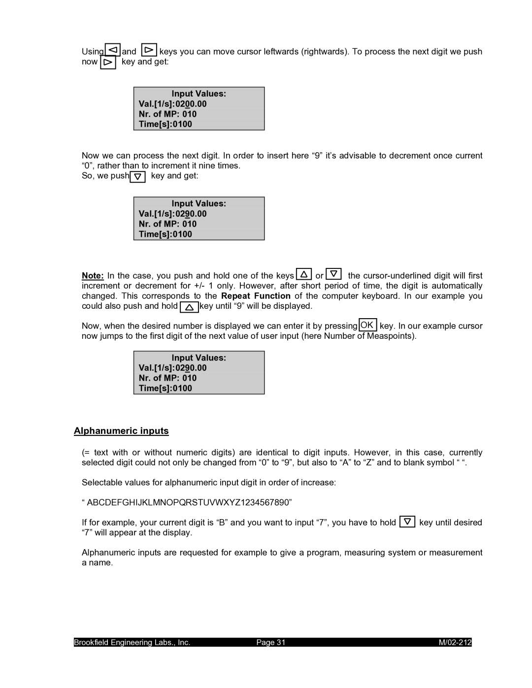 IBM M/02-212 Input Values Val.1/s0200.00 Nr. of MP Times0100, Input Values Val.1/s0290.00 Nr. of MP Times0100 