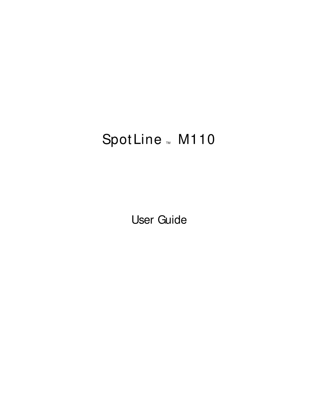 IBM manual SpotLine TM M110 