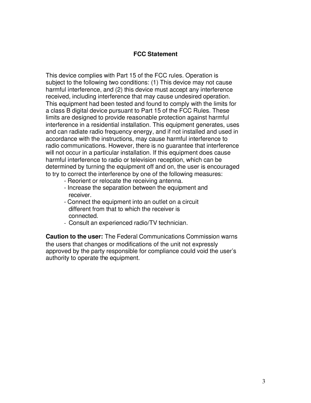 IBM M110 manual FCC Statement 