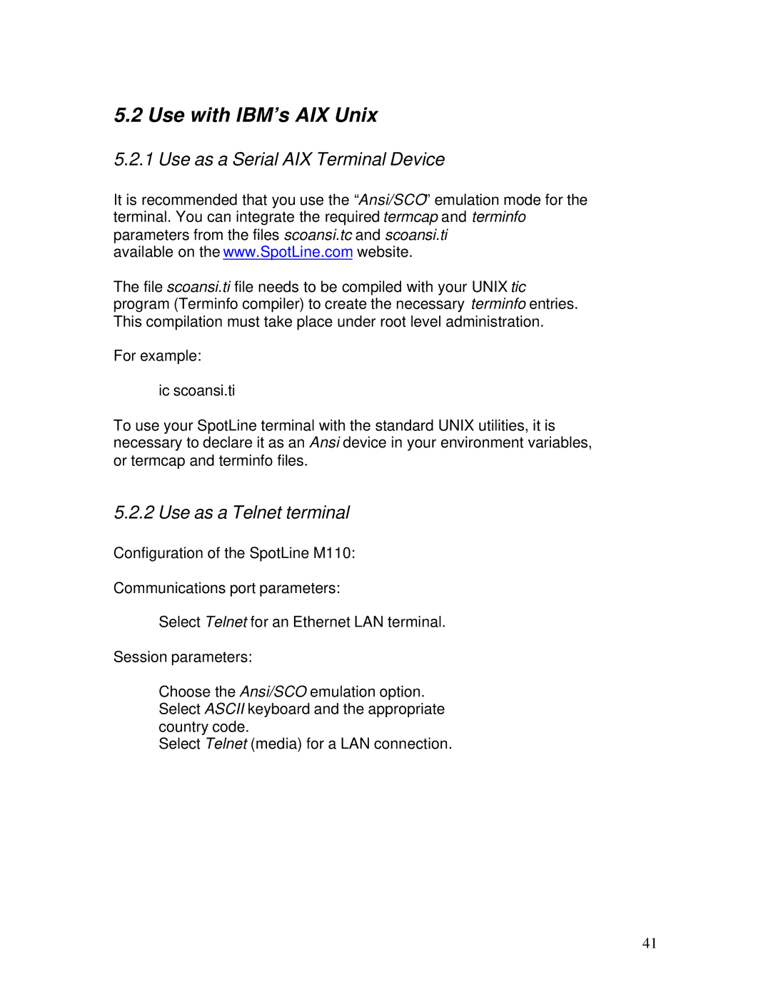 IBM M110 manual Use with IBM’s AIX Unix, Use as a Serial AIX Terminal Device, Use as a Telnet terminal 