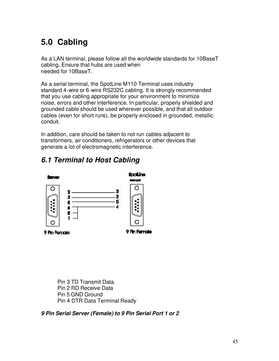 IBM M110 manual Terminal to Host Cabling 