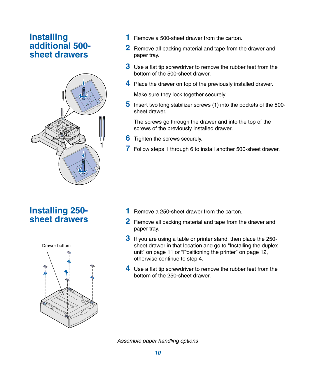 IBM M22 MFP manual Assemble paper handling options 