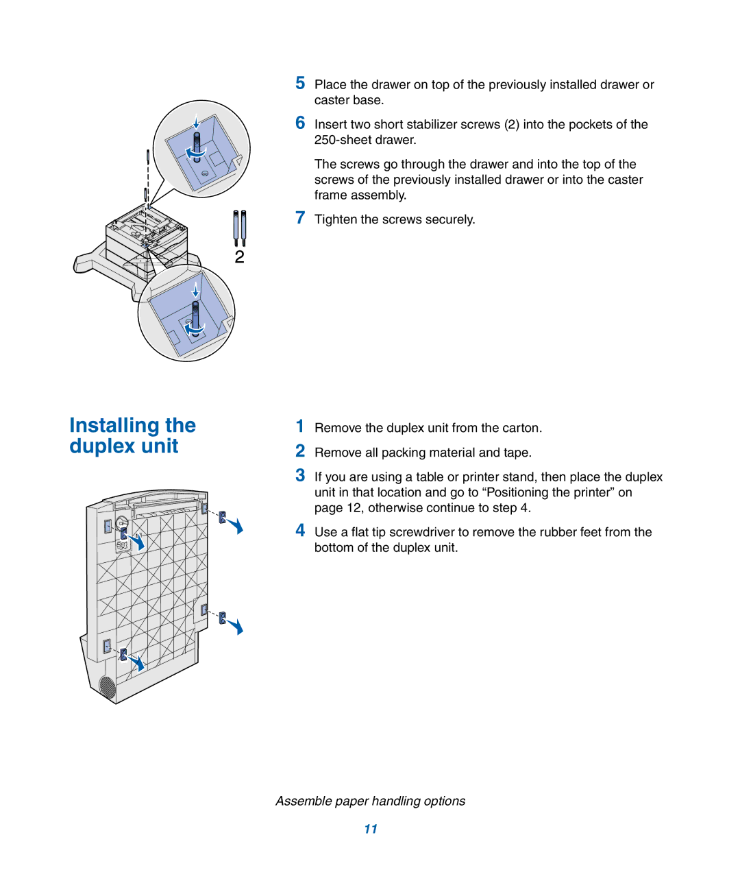 IBM M22 MFP manual Installing the duplex unit 