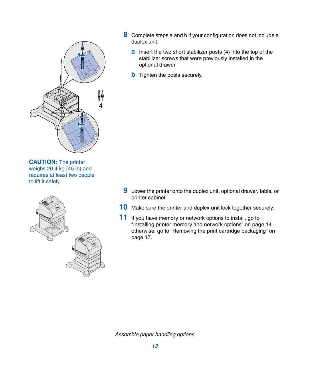 IBM M22 MFP manual Assemble paper handling options 