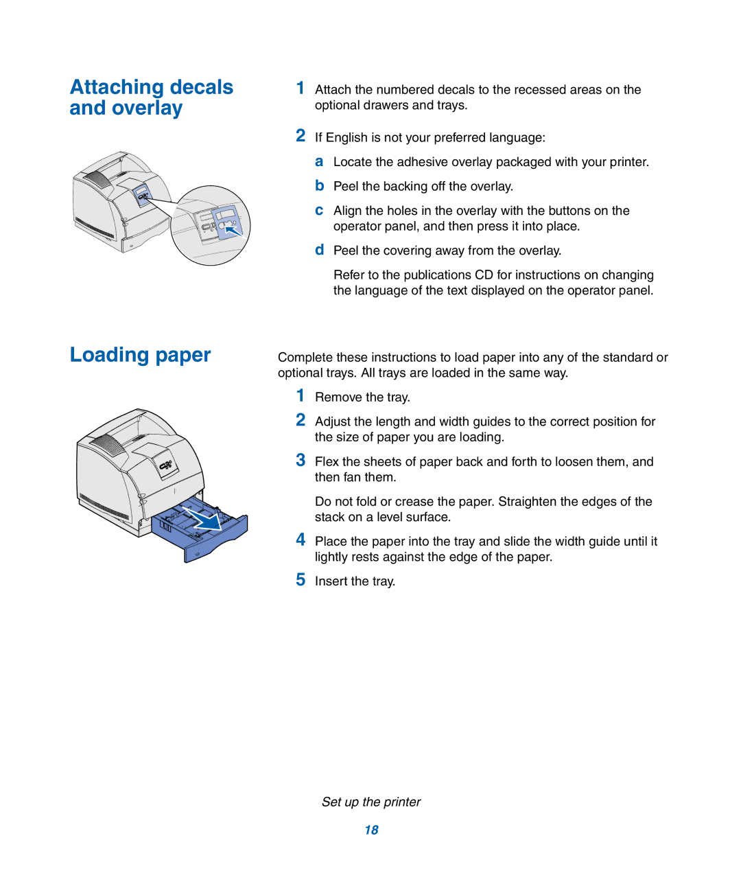 IBM M22 MFP manual Attaching decals and overlay Loading paper 