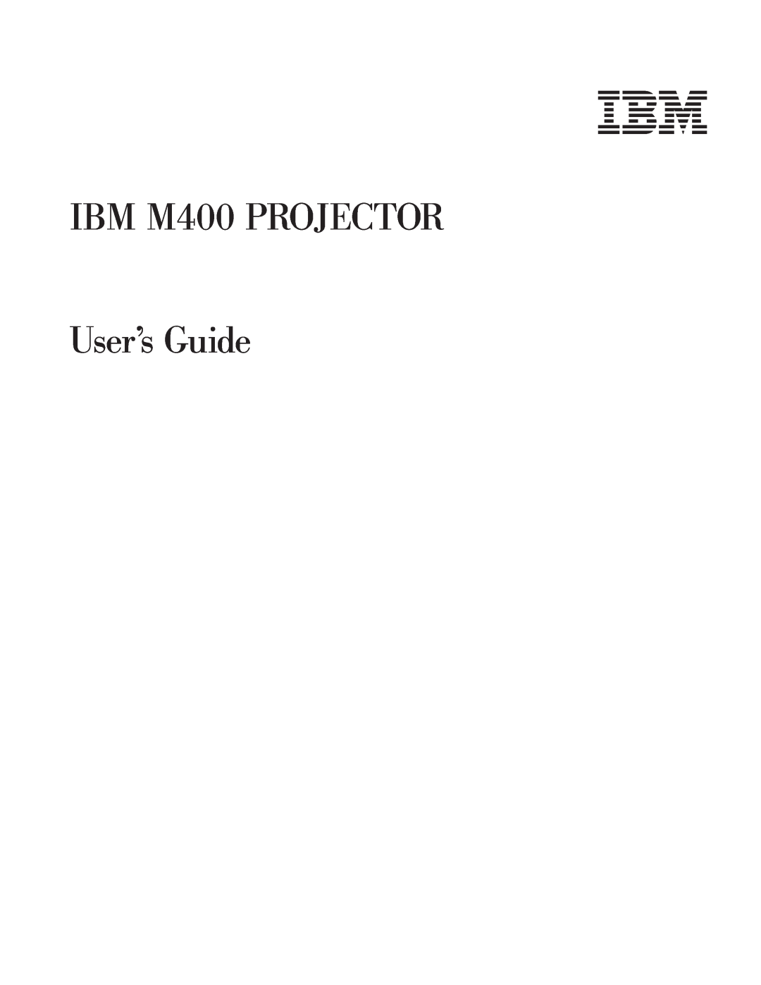 IBM manual IBM M400 PROJECTOR User’s Guide 