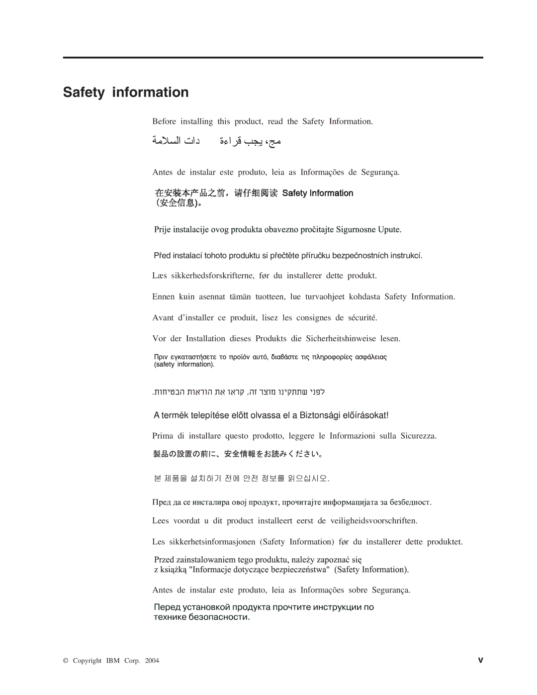 IBM M400 manual Safety information 