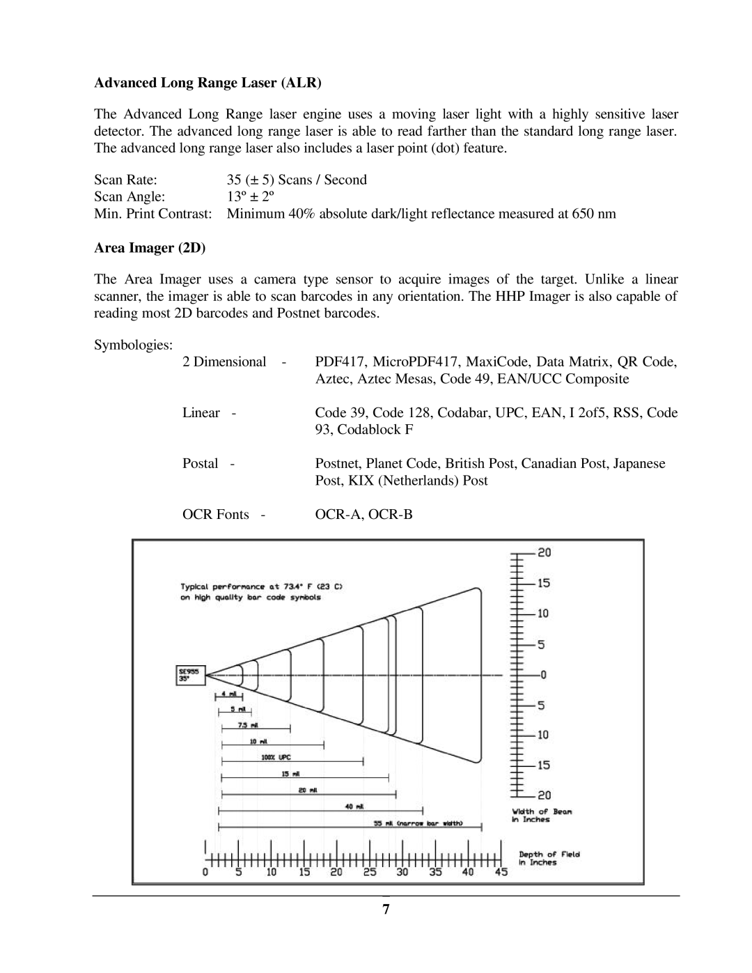 IBM M71V2 manual Advanced Long Range Laser ALR, Area Imager 2D 