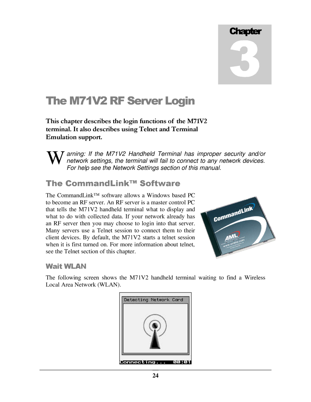 IBM M71V2 manual CommandLink Software, Wait Wlan 