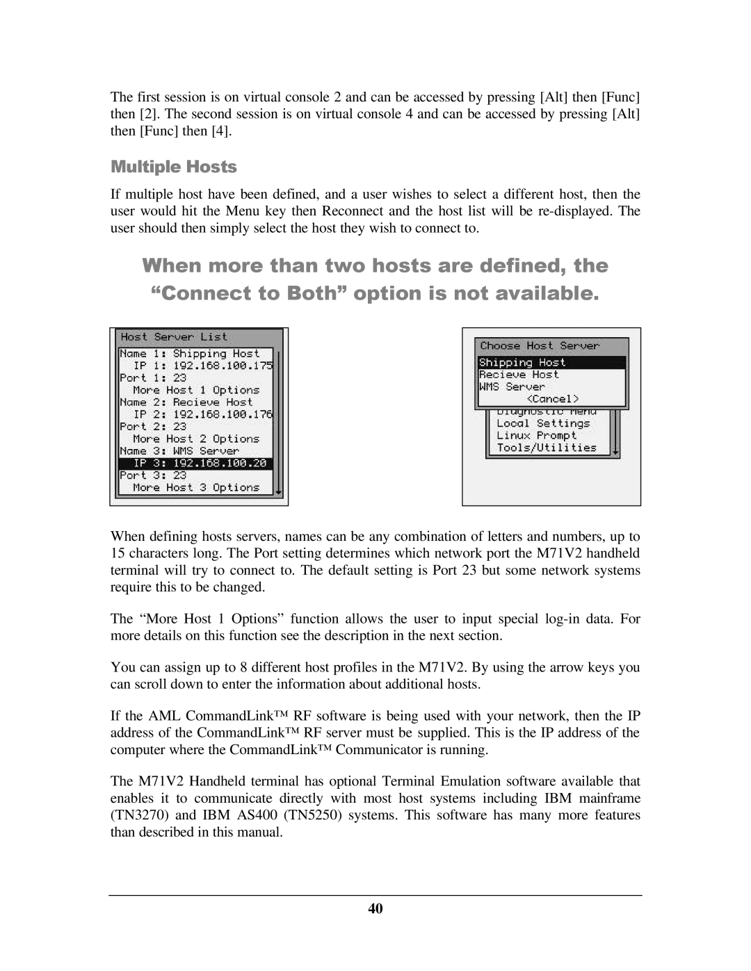 IBM M71V2 manual Multiple Hosts 