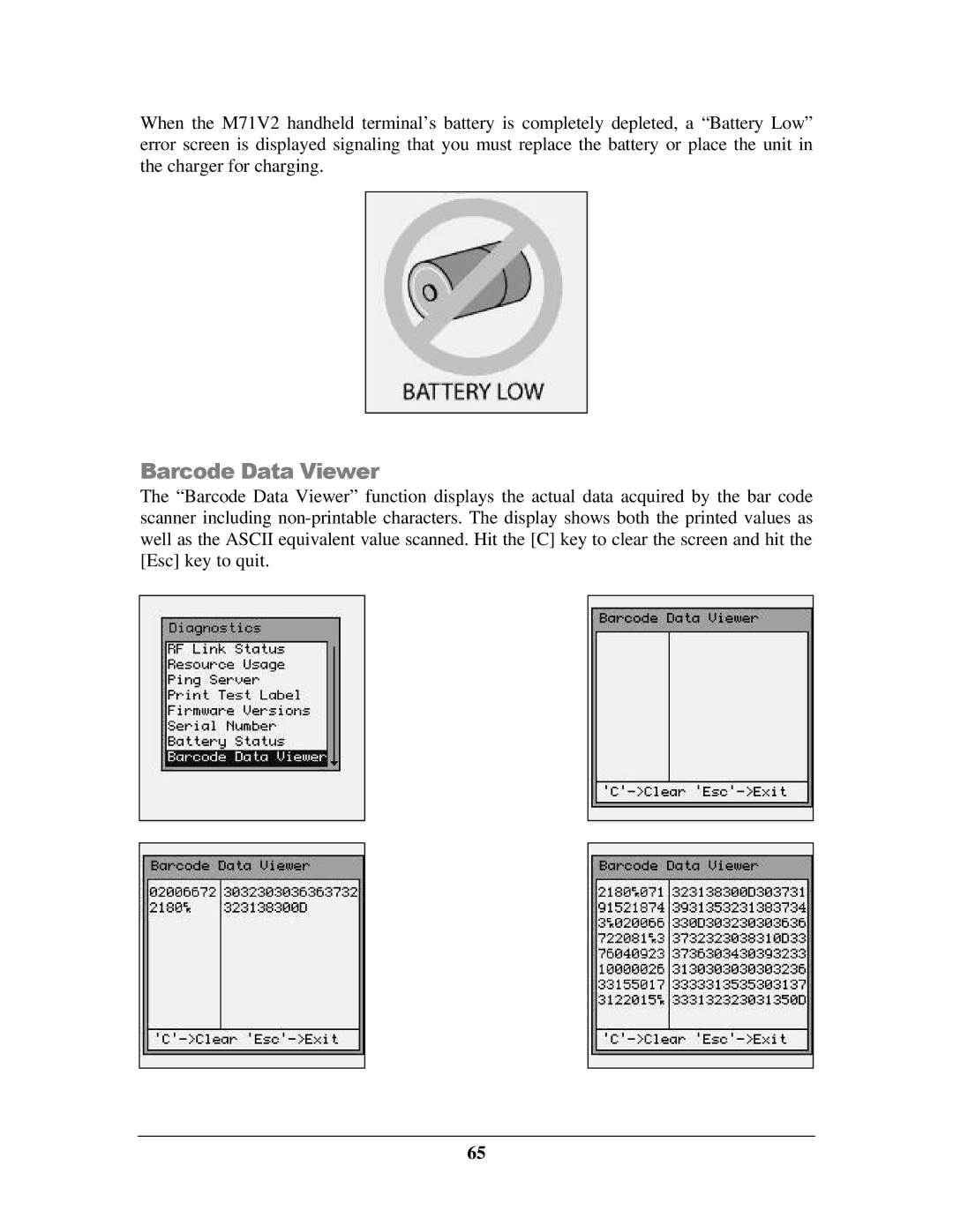 IBM M71V2 manual Barcode Data Viewer 