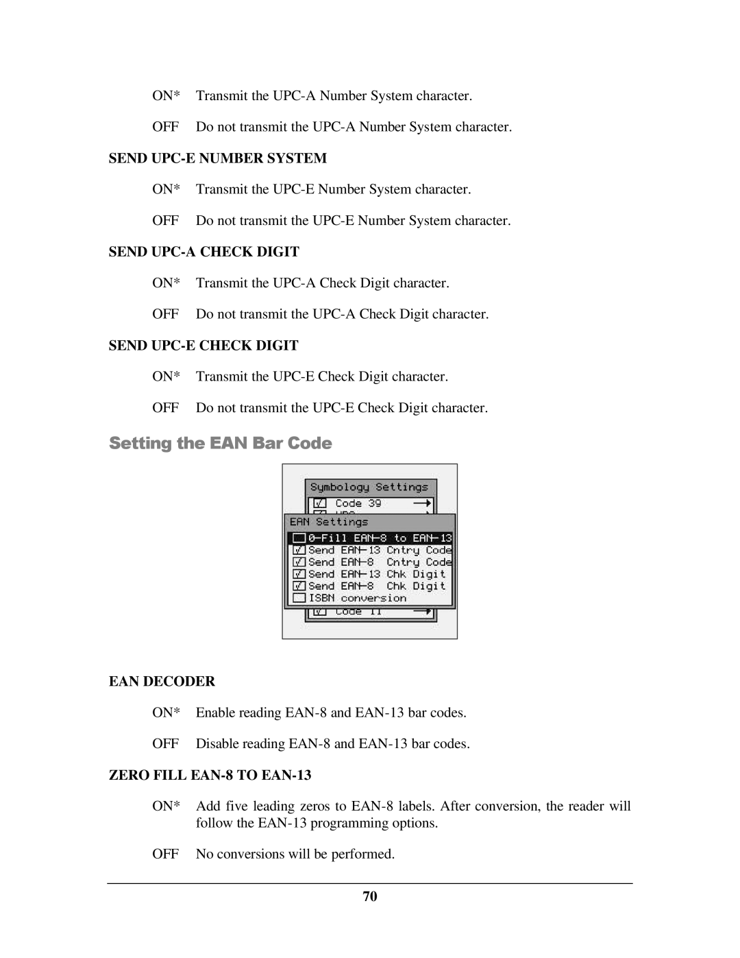 IBM M71V2 manual Setting the EAN Bar Code 