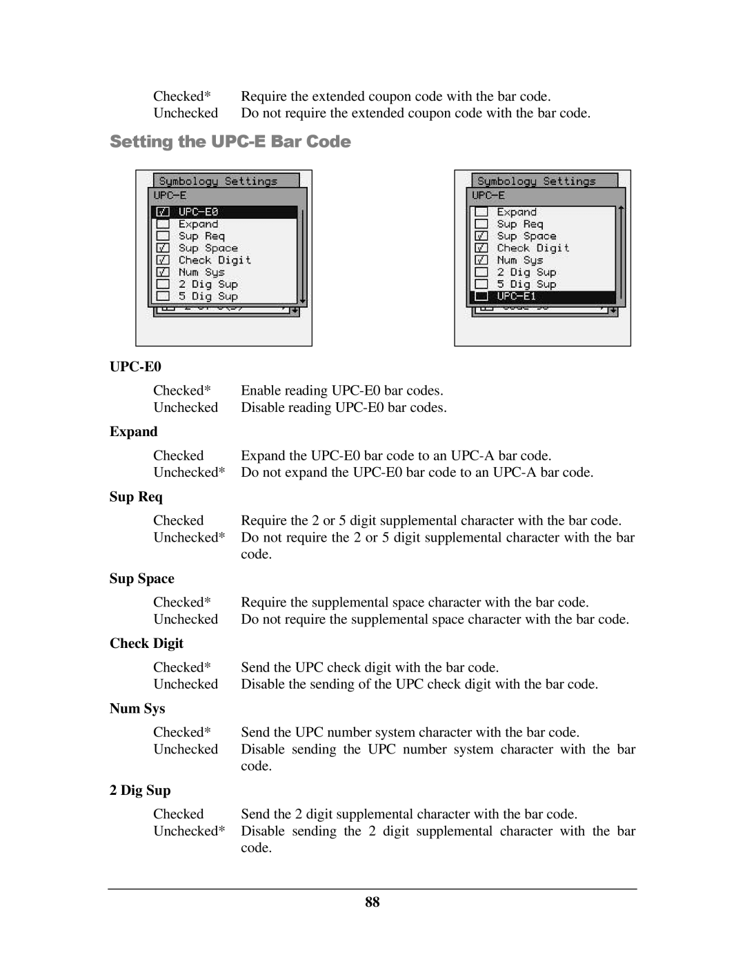 IBM M71V2 manual Setting the UPC-E Bar Code, UPC-E0, Expand 