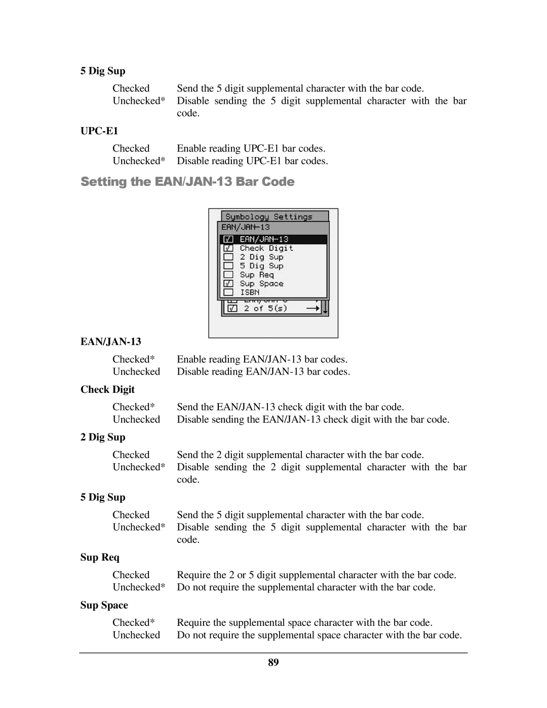 IBM M71V2 manual Setting the EAN/JAN-13 Bar Code, UPC-E1 