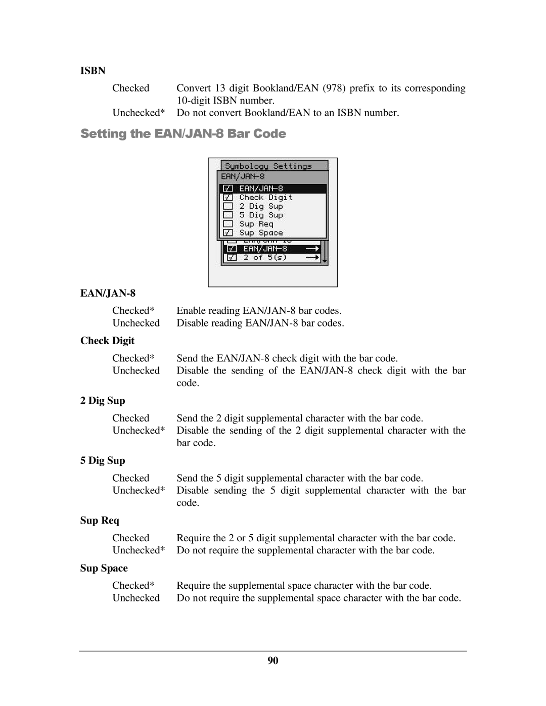 IBM M71V2 manual Setting the EAN/JAN-8 Bar Code, Isbn 