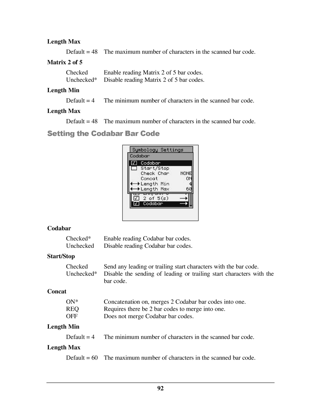 IBM M71V2 manual Matrix 2, Codabar, Concat 