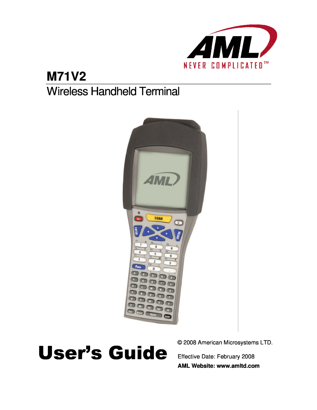 IBM M71V2 manual User’s Guide, Wireless Handheld Terminal, Effective Date February 