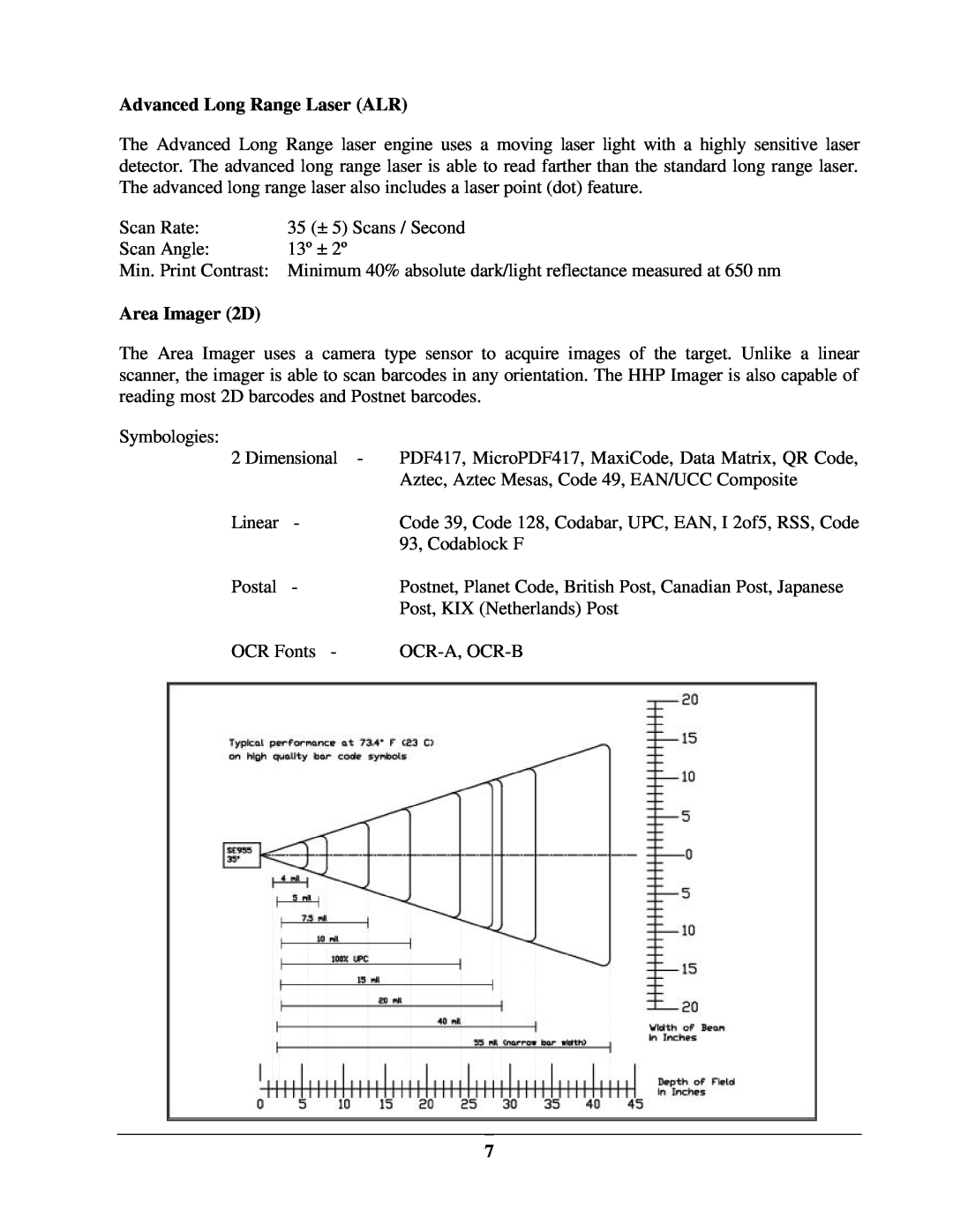 IBM M71V2 manual Advanced Long Range Laser ALR, Area Imager 2D 