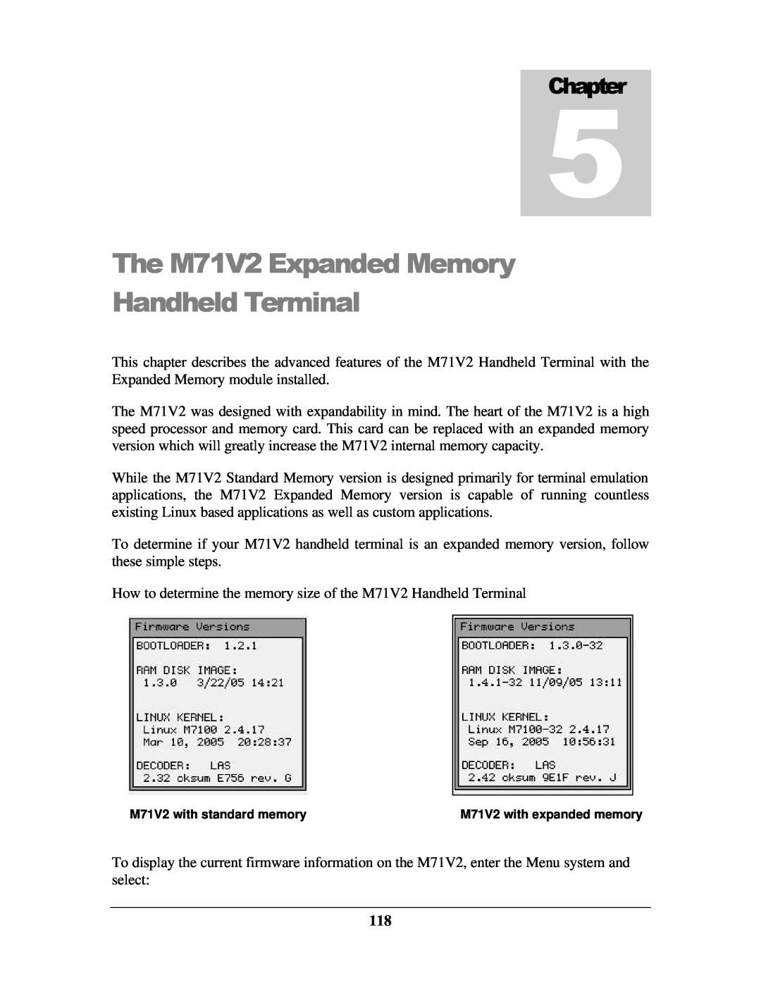 IBM manual The M71V2 Expanded Memory Handheld Terminal, Chapter 