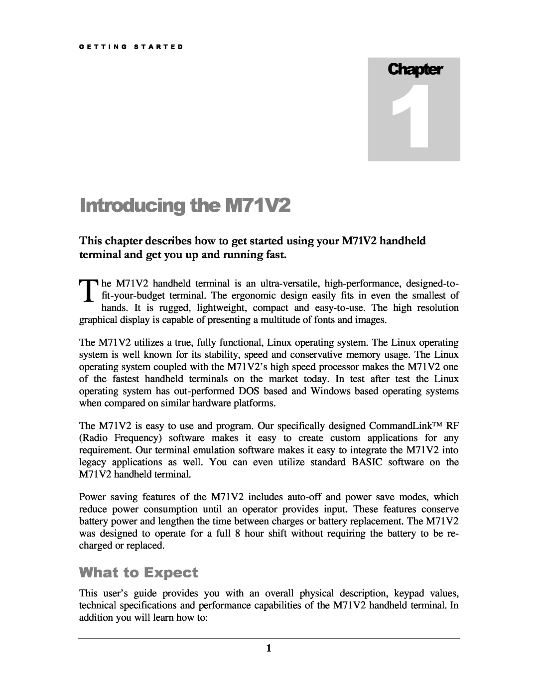 IBM manual Introducing the M71V2, Chapter, What to Expect 