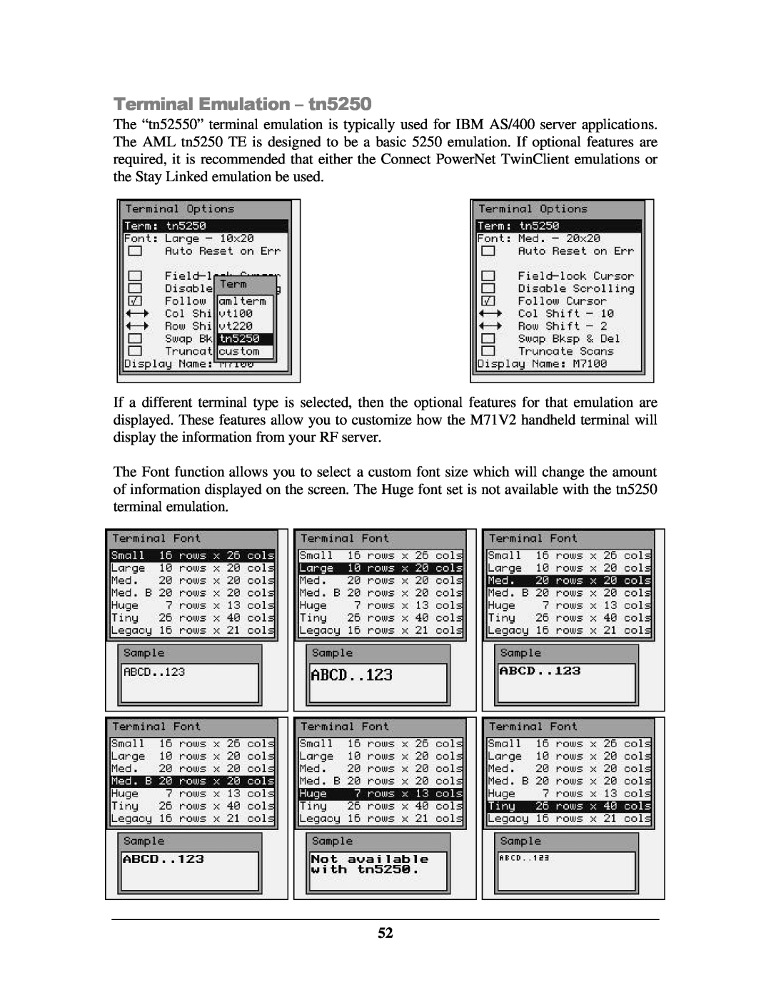 IBM M71V2 manual Terminal Emulation - tn5250 