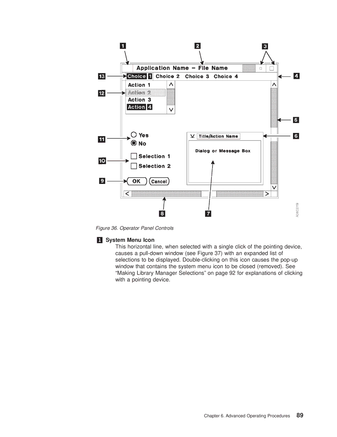 IBM Magstar 3494 manual „1… System Menu Icon, Operator Panel Controls 