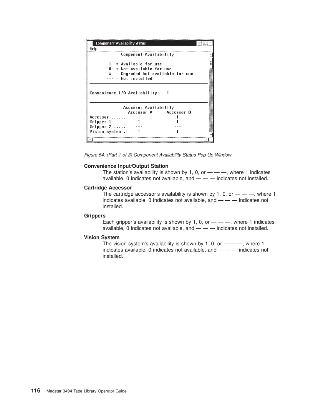 IBM Magstar 3494 manual Convenience Input¤Output Station, Cartridge Accessor, Grippers, Vision System 