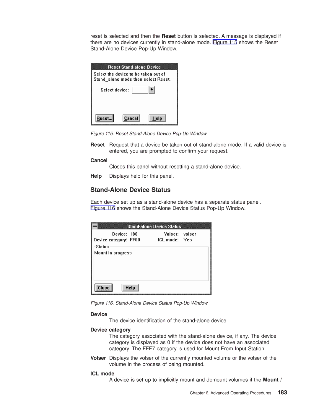 IBM Magstar 3494 manual Stand-Alone Device Status, Device category, ICL mode 