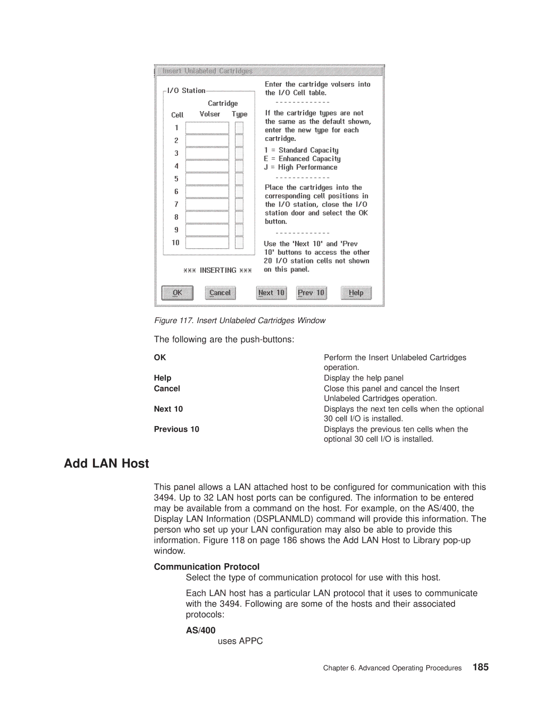 IBM Magstar 3494 manual Add LAN Host, Communication Protocol, AS/400 