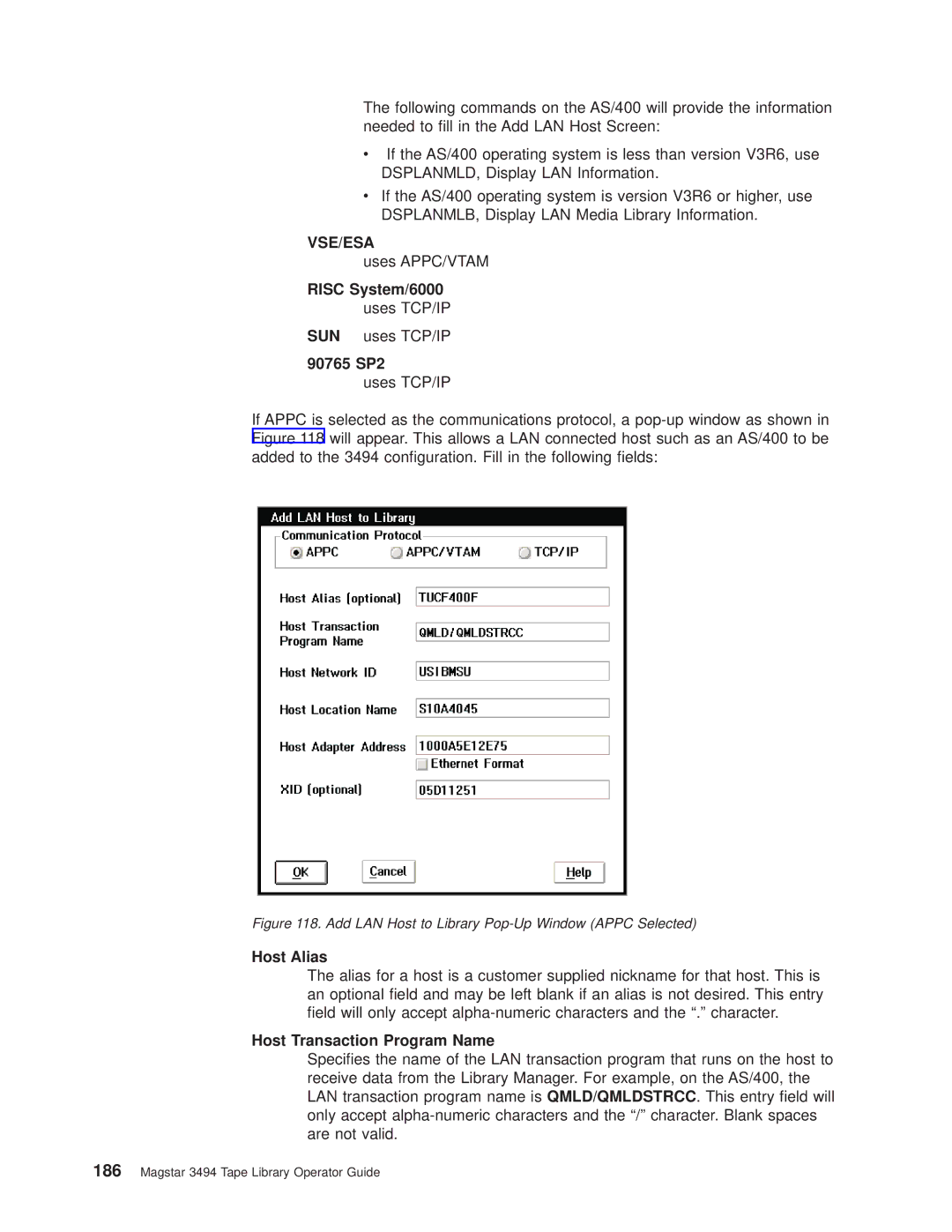 IBM Magstar 3494 manual Risc System/6000, 90765 SP2, Host Transaction Program Name 