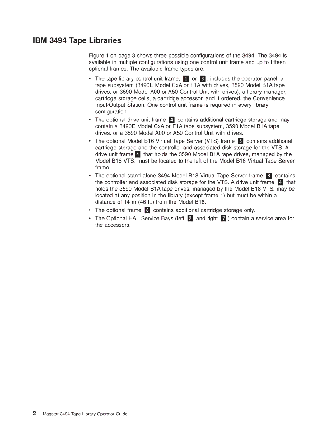 IBM Magstar 3494 manual IBM 3494 Tape Libraries 