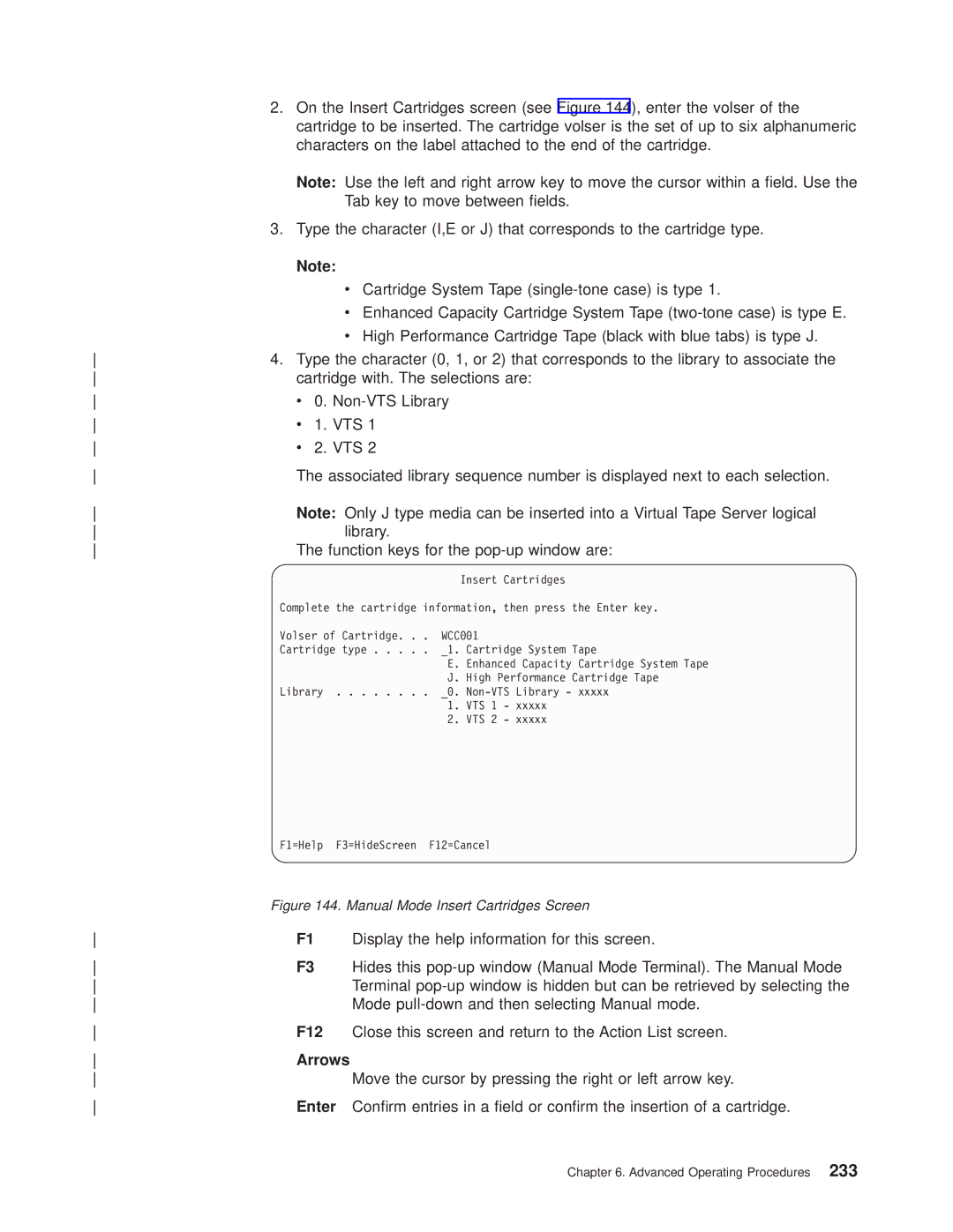 IBM Magstar 3494 manual F12, Enter 