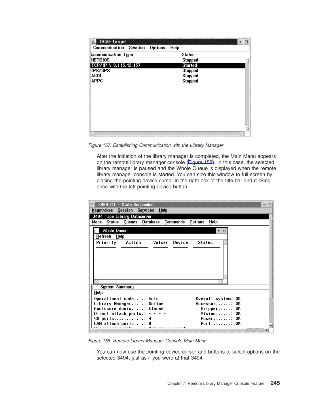 IBM Magstar 3494 manual Establishing Communication with the Library Manager 