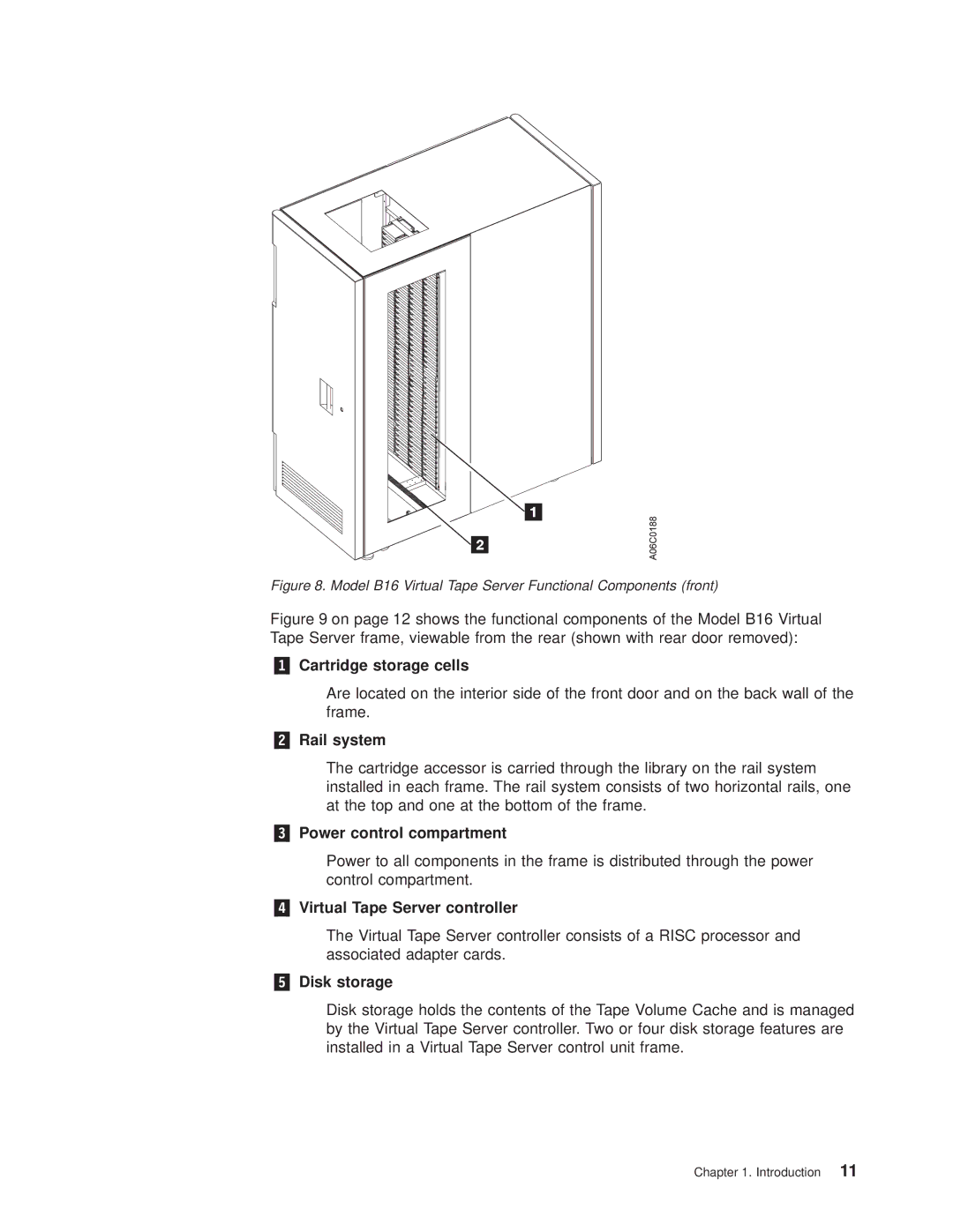 IBM Magstar 3494 manual „4… Virtual Tape Server controller, „5… Disk storage 