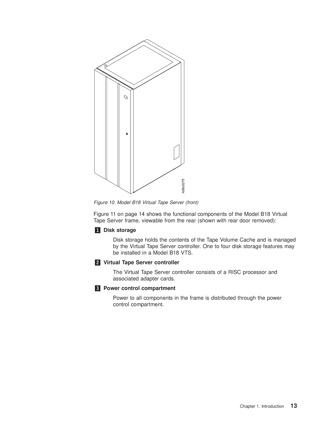 IBM Magstar 3494 manual „1… Disk storage, „2… Virtual Tape Server controller 