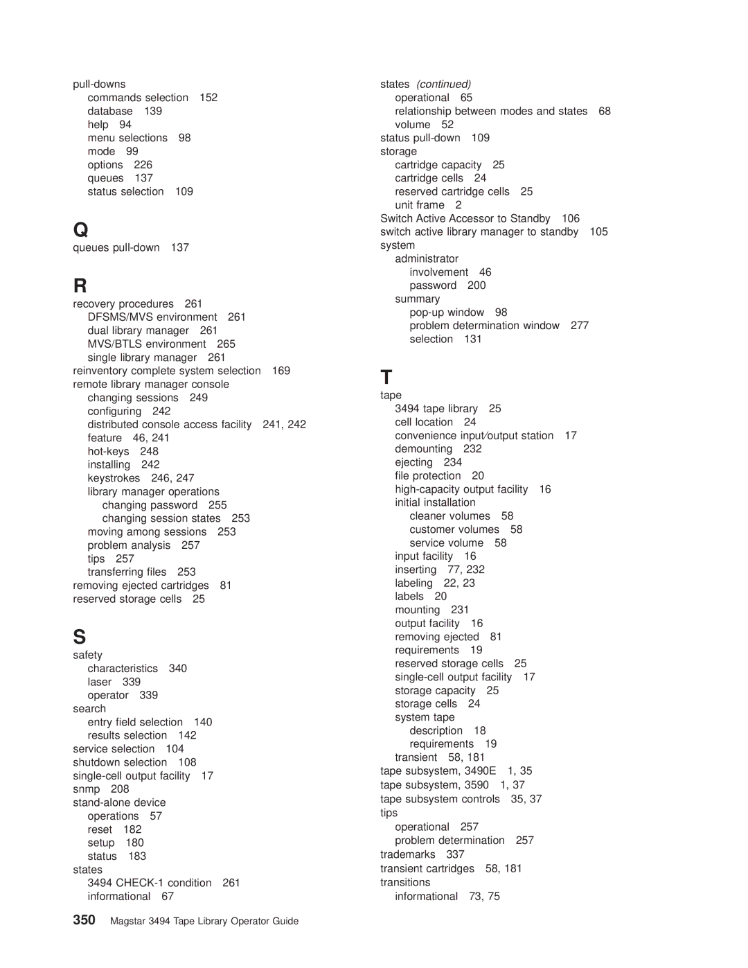 IBM Magstar 3494 manual States 