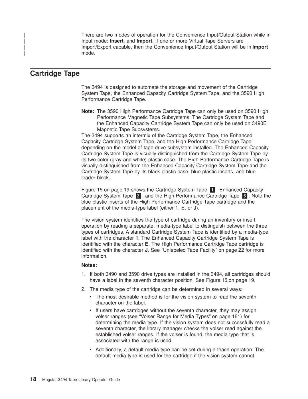 IBM Magstar 3494 manual Cartridge Tape 