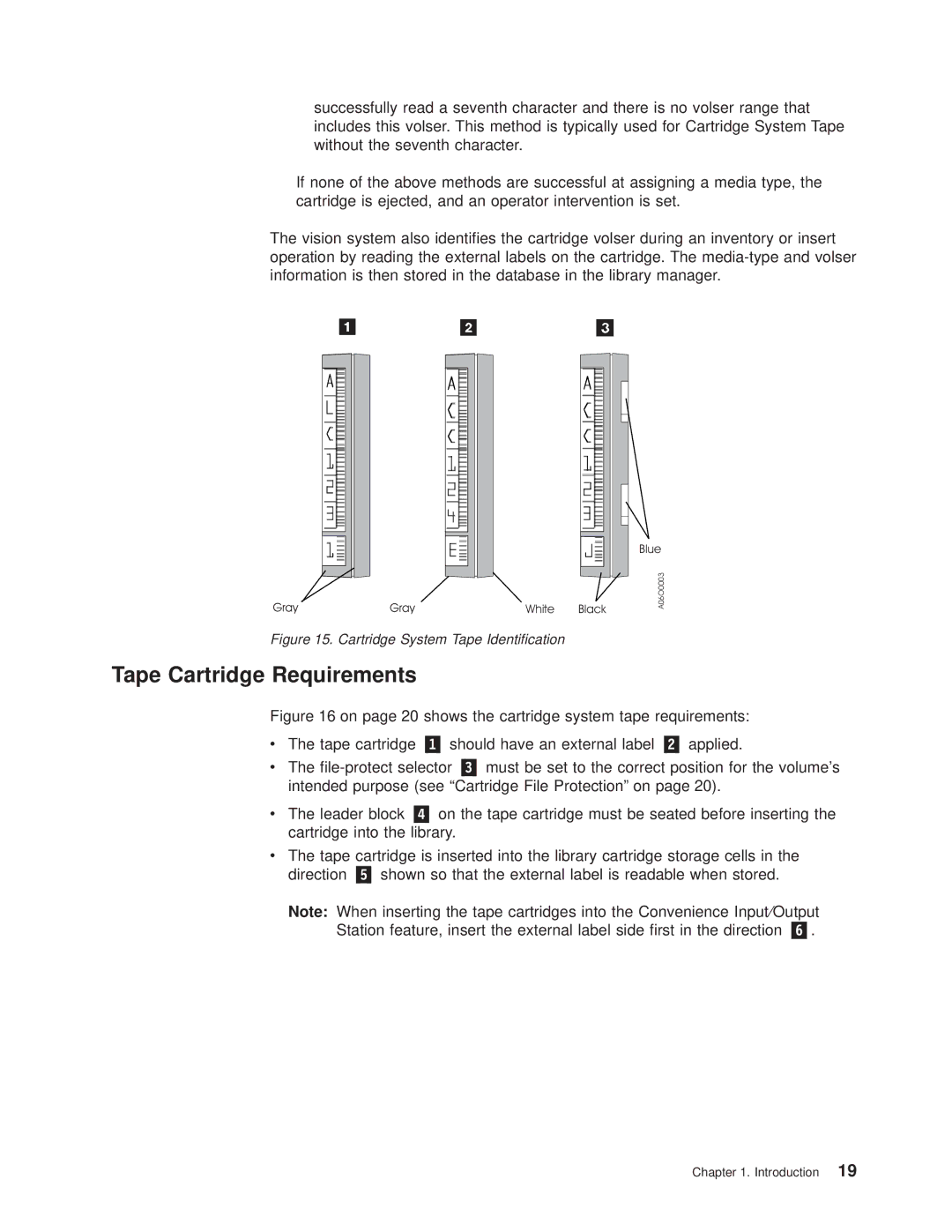 IBM Magstar 3494 manual Tape Cartridge Requirements, Cartridge System Tape Identication 