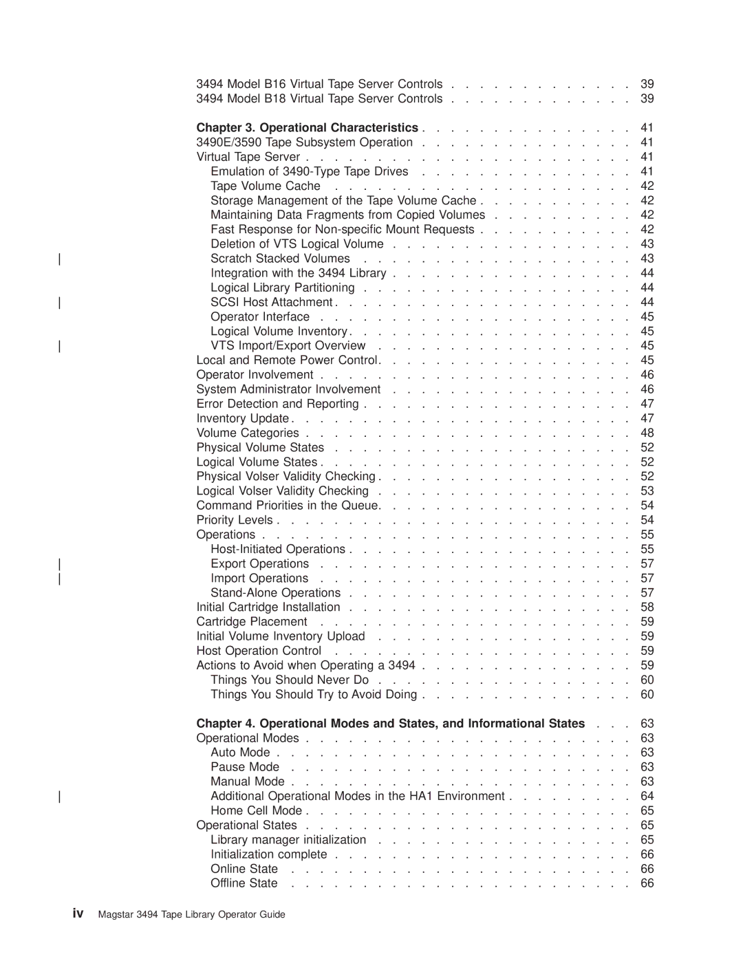 IBM Magstar 3494 manual Operational Characteristics, Operational Modes and States, and Informational States 